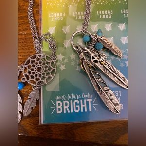 Two long silver necklaces. Selling both together for $10